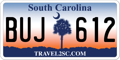 SC license plate BUJ612