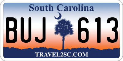 SC license plate BUJ613