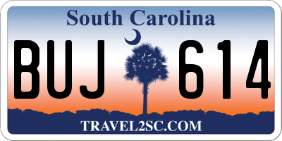 SC license plate BUJ614