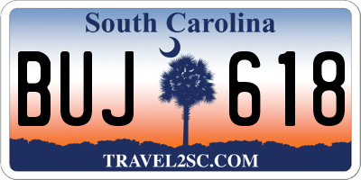 SC license plate BUJ618