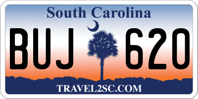 SC license plate BUJ620