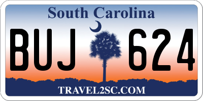 SC license plate BUJ624