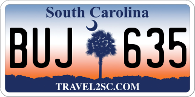 SC license plate BUJ635