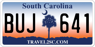 SC license plate BUJ641