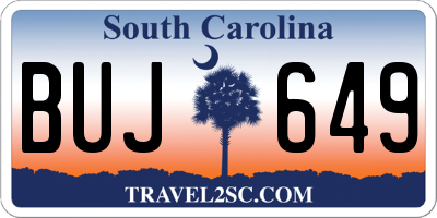 SC license plate BUJ649
