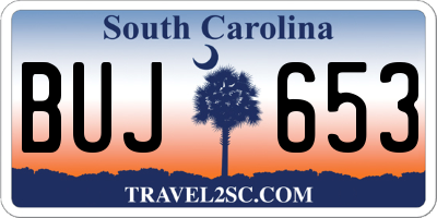 SC license plate BUJ653