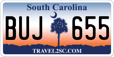SC license plate BUJ655