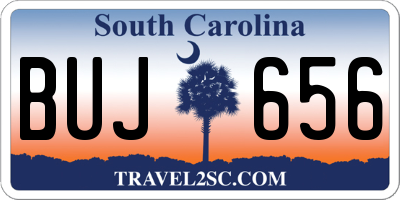 SC license plate BUJ656