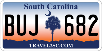 SC license plate BUJ682