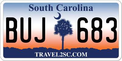 SC license plate BUJ683