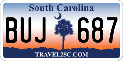 SC license plate BUJ687