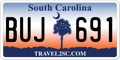 SC license plate BUJ691