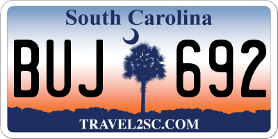 SC license plate BUJ692