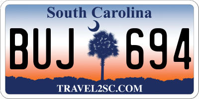 SC license plate BUJ694
