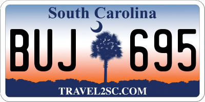 SC license plate BUJ695