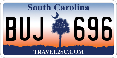 SC license plate BUJ696