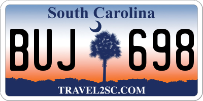 SC license plate BUJ698