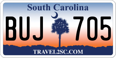 SC license plate BUJ705