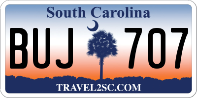SC license plate BUJ707