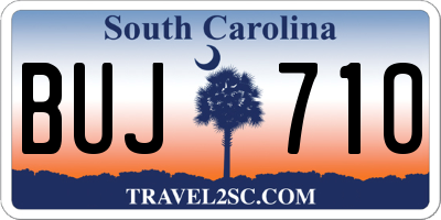 SC license plate BUJ710