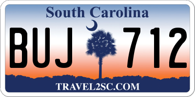 SC license plate BUJ712
