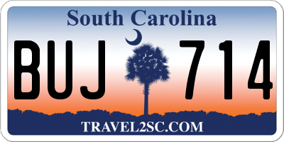 SC license plate BUJ714