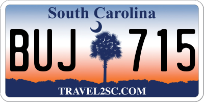 SC license plate BUJ715