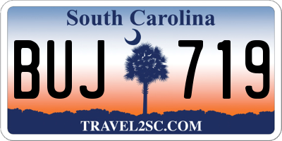 SC license plate BUJ719