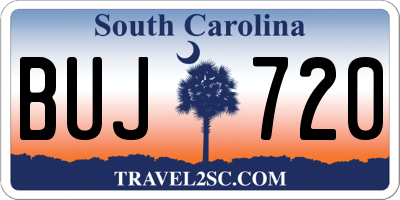 SC license plate BUJ720