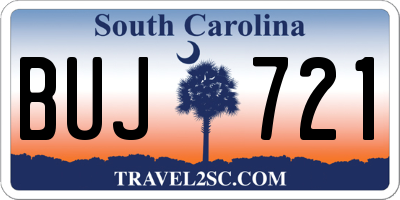 SC license plate BUJ721