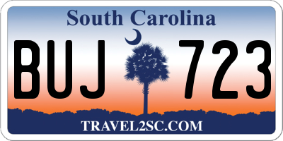 SC license plate BUJ723