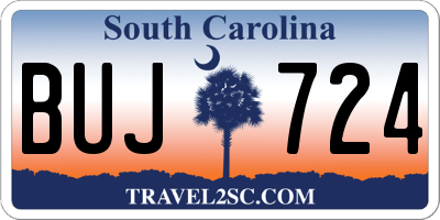 SC license plate BUJ724