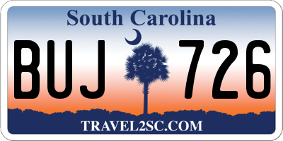 SC license plate BUJ726