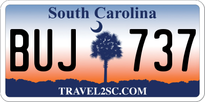 SC license plate BUJ737