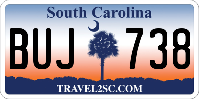 SC license plate BUJ738