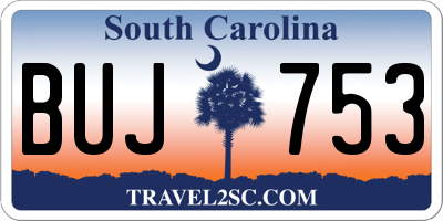 SC license plate BUJ753