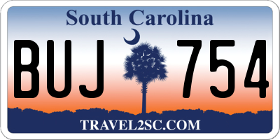 SC license plate BUJ754