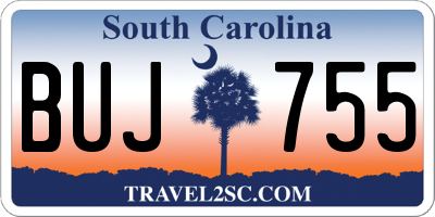 SC license plate BUJ755