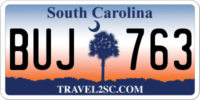 SC license plate BUJ763