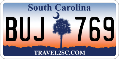 SC license plate BUJ769