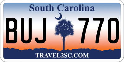 SC license plate BUJ770