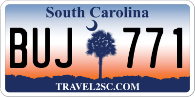 SC license plate BUJ771