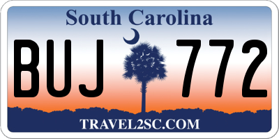 SC license plate BUJ772