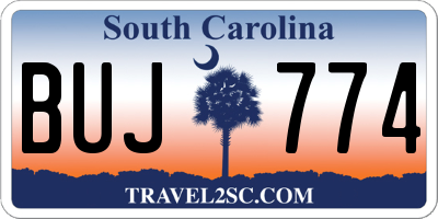 SC license plate BUJ774