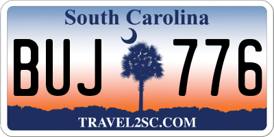 SC license plate BUJ776