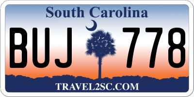 SC license plate BUJ778