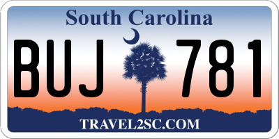 SC license plate BUJ781