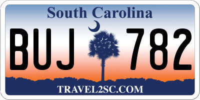 SC license plate BUJ782