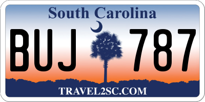 SC license plate BUJ787