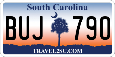 SC license plate BUJ790